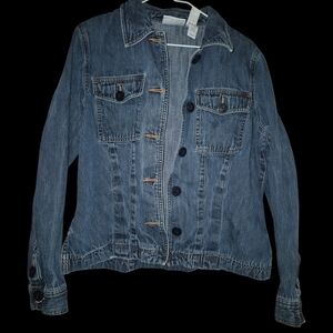 Liz Claiborne Women's Dark Blue Denim Jacket - Button Front